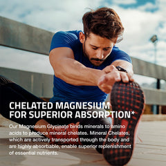 Bronson product label detail highlighting chelated magnesium and Albion sourcing benefits