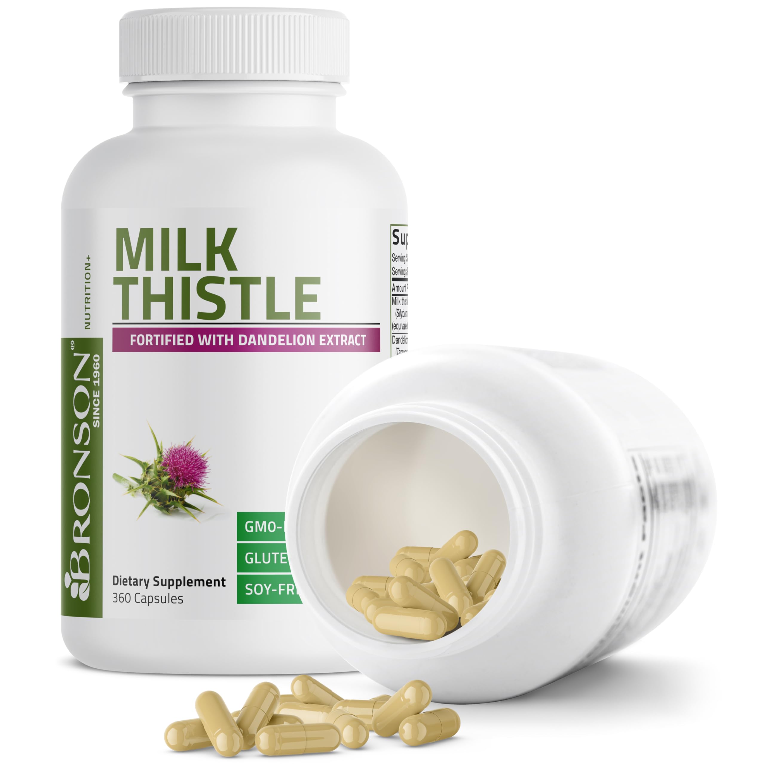 Bronson capsules next to ruler showing capsule size for dosage clarity