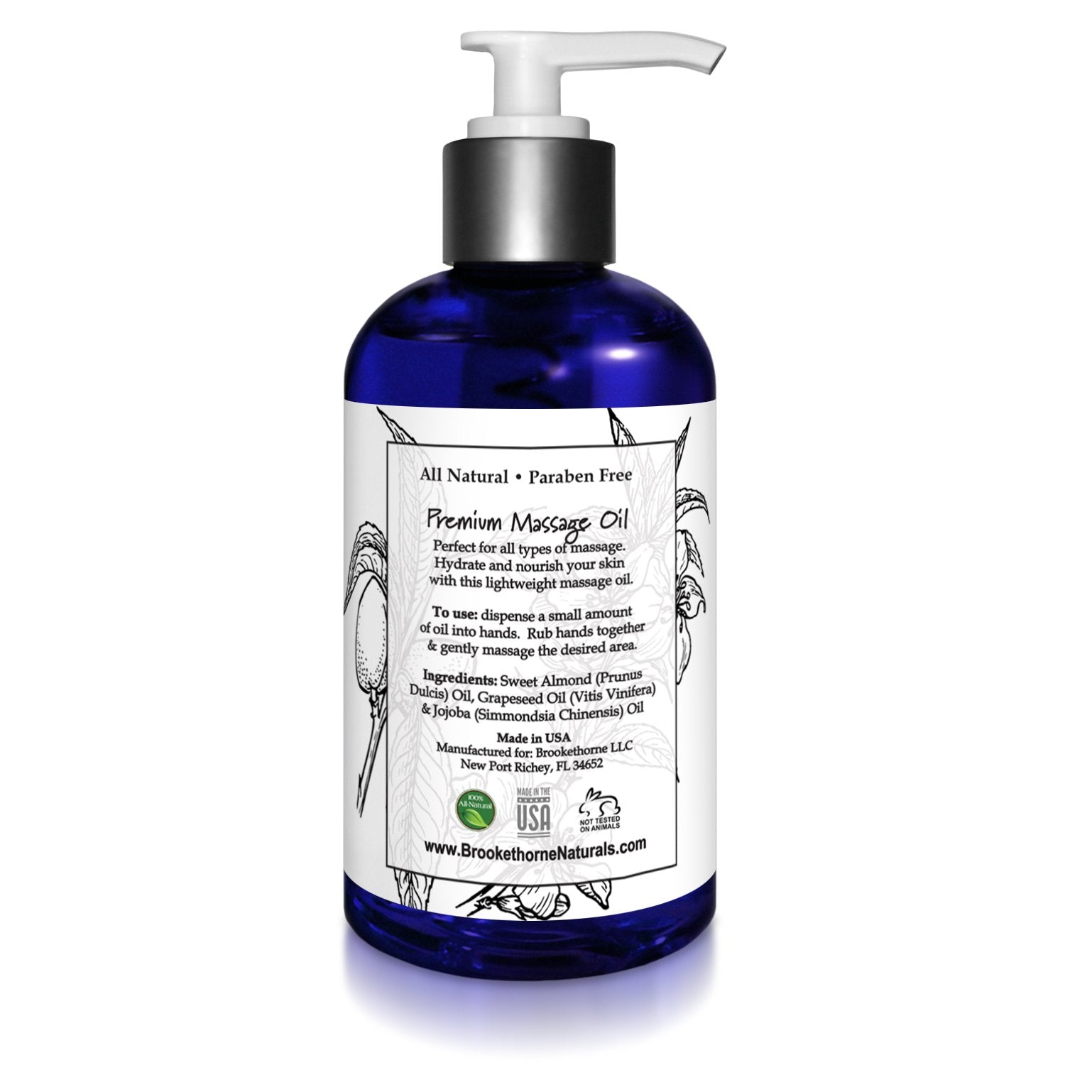 Brookethorne Naturals label close-up listing ingredients for transparency and trust