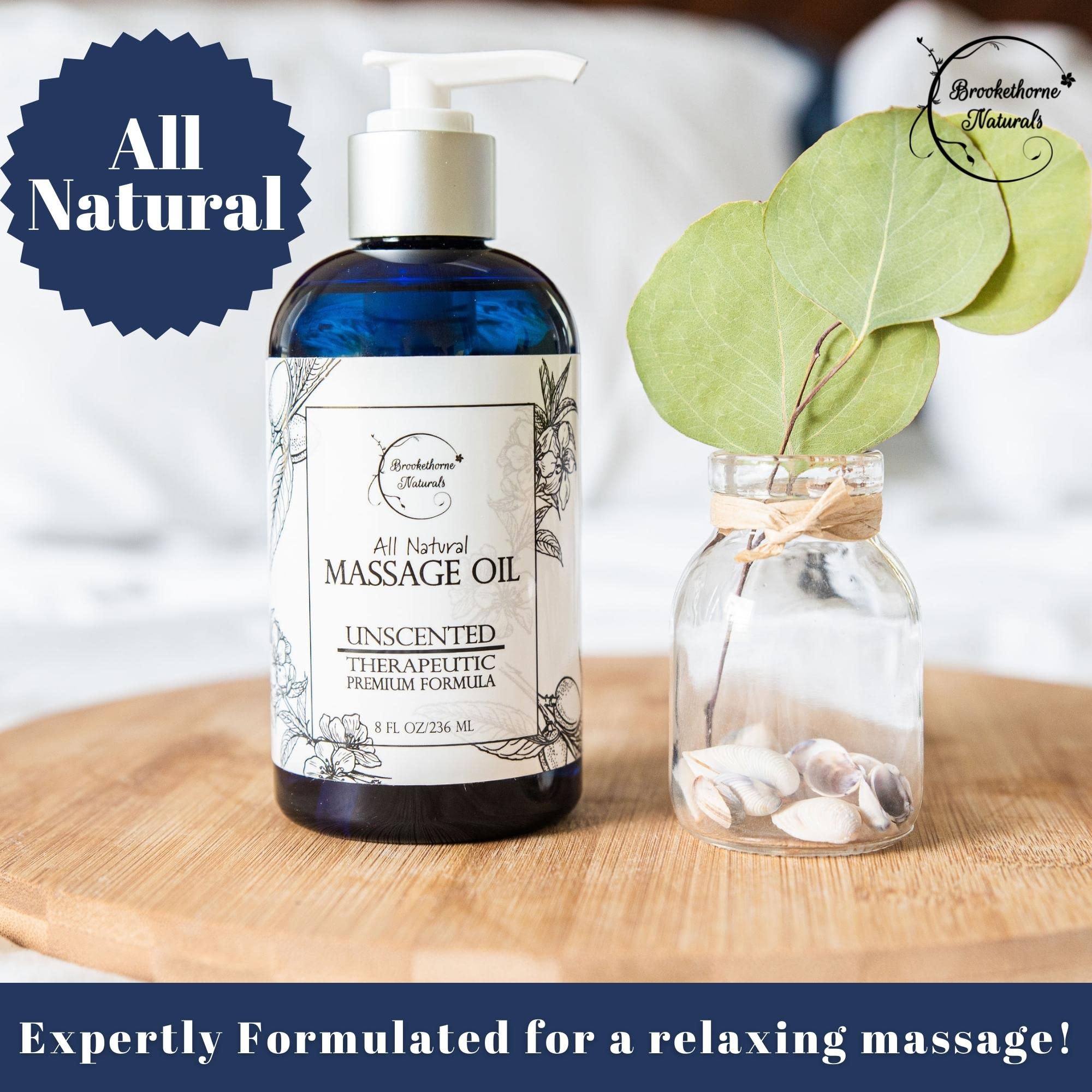 Brookethorne Naturals alongside massage tools showing compatibility and ease