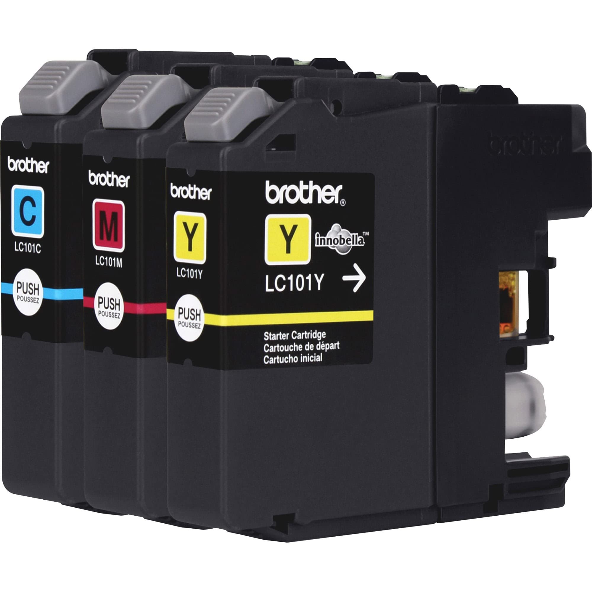 Printed documents created with Brother cartridges showing vibrant colors and clarity