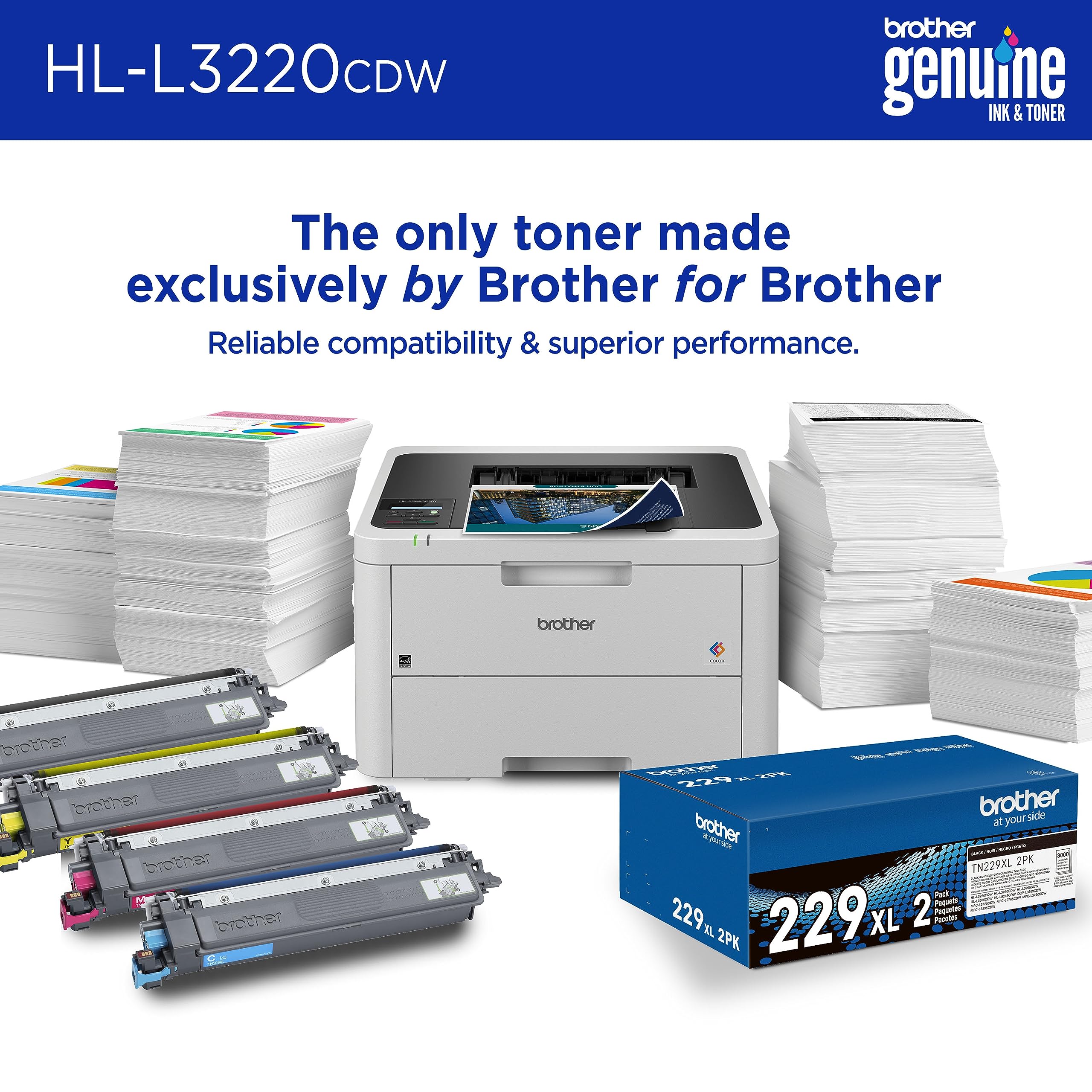 Brother HL-L3220CDW printed color sample showcasing vibrant graphics and crisp text