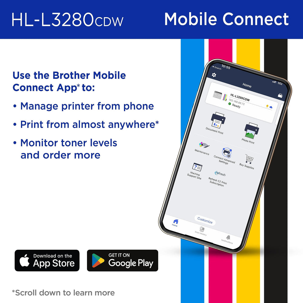 Brother paper tray detail showing capacity and reliable feeding