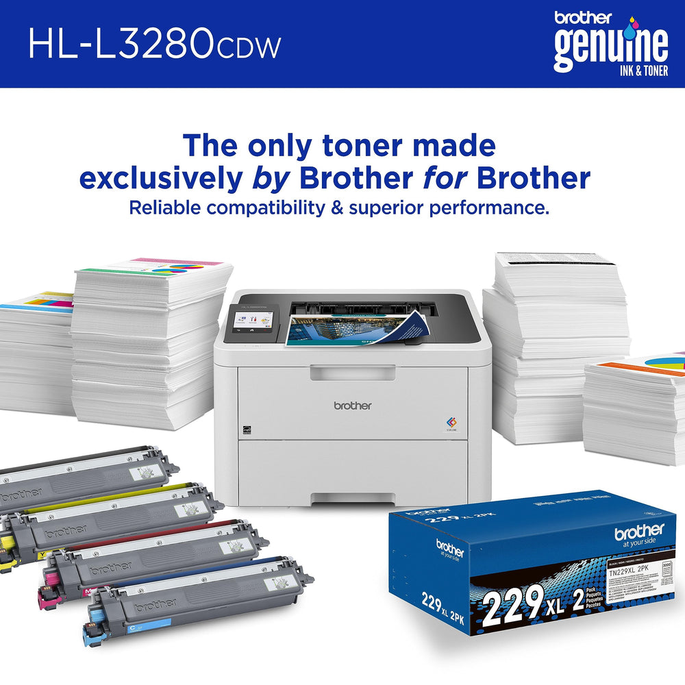 Brother side profile demonstrating small footprint and placement benefit