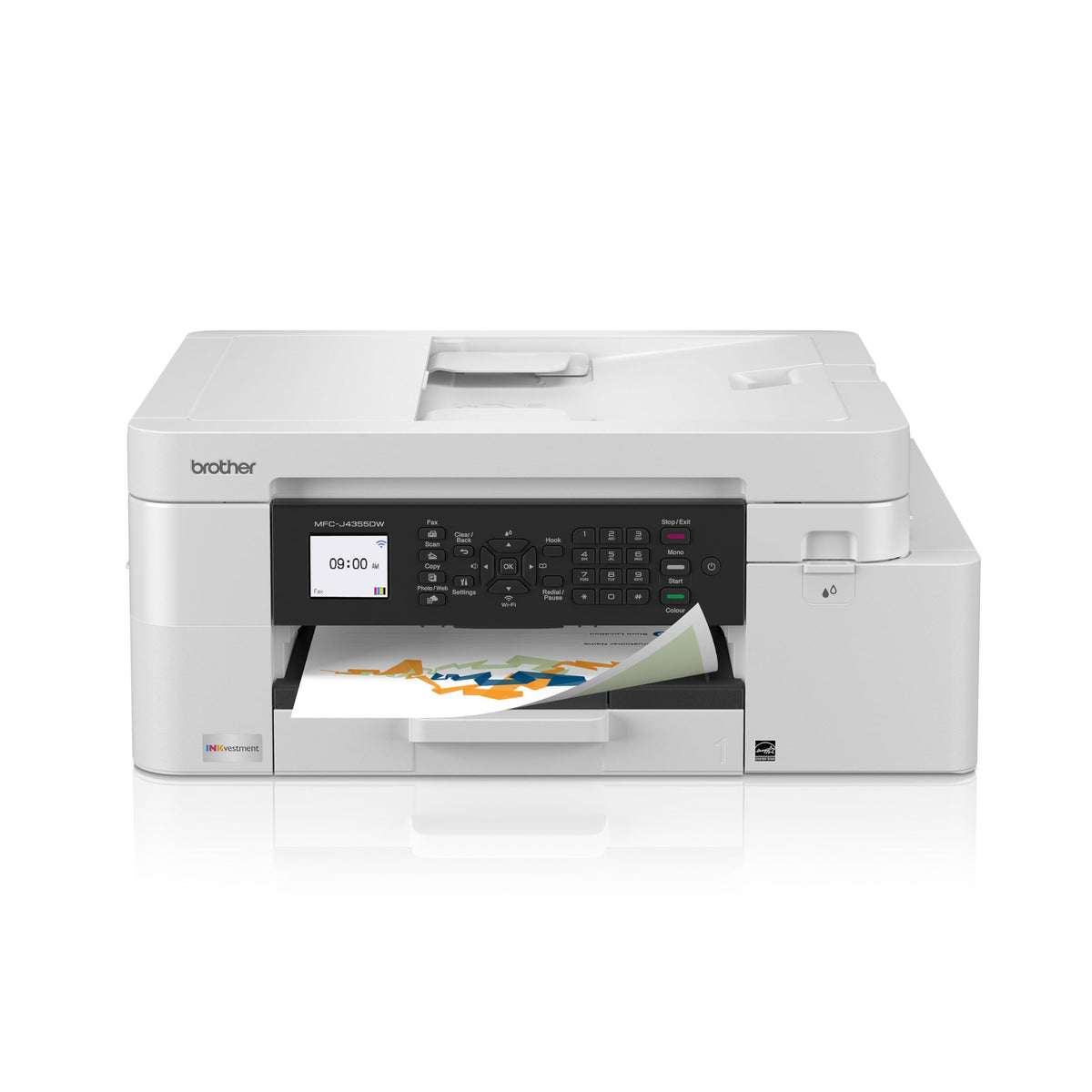 Brother INKvestment front view showing compact all‑in‑one design and workspace benefit