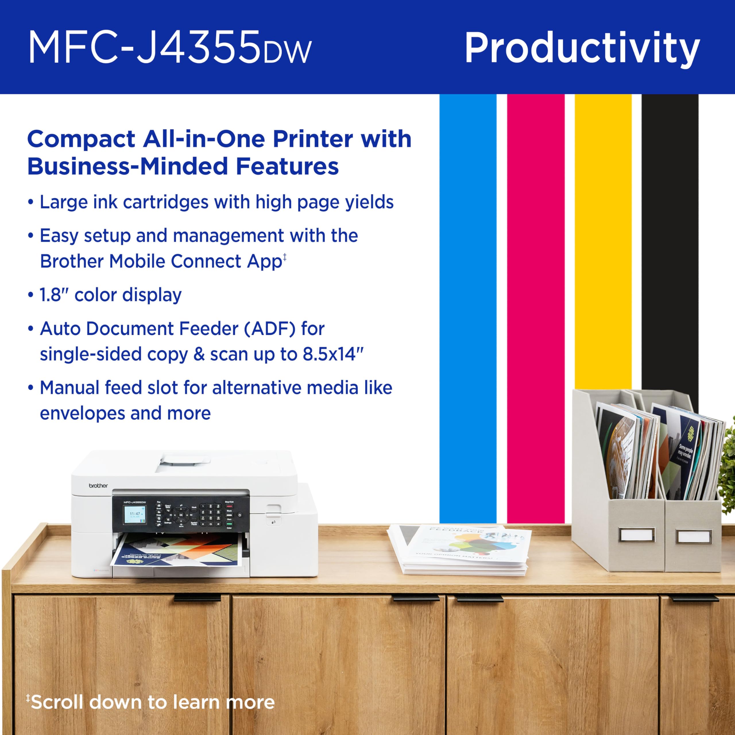 Brother INKvestment flatbed scanner in use producing high-quality scans and copies