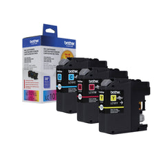 Brother LC1013PKS front packaging showing cyan magenta yellow set and benefits