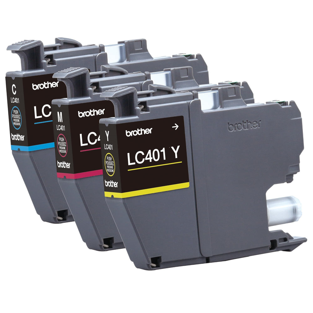Brother LC401 cartridge packaging recycling label showing eco-conscious disposal