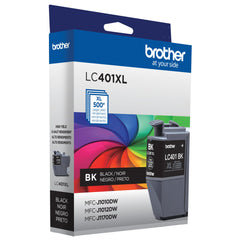 Brother LC401XLBK printed document detail with crisp black text benefit
