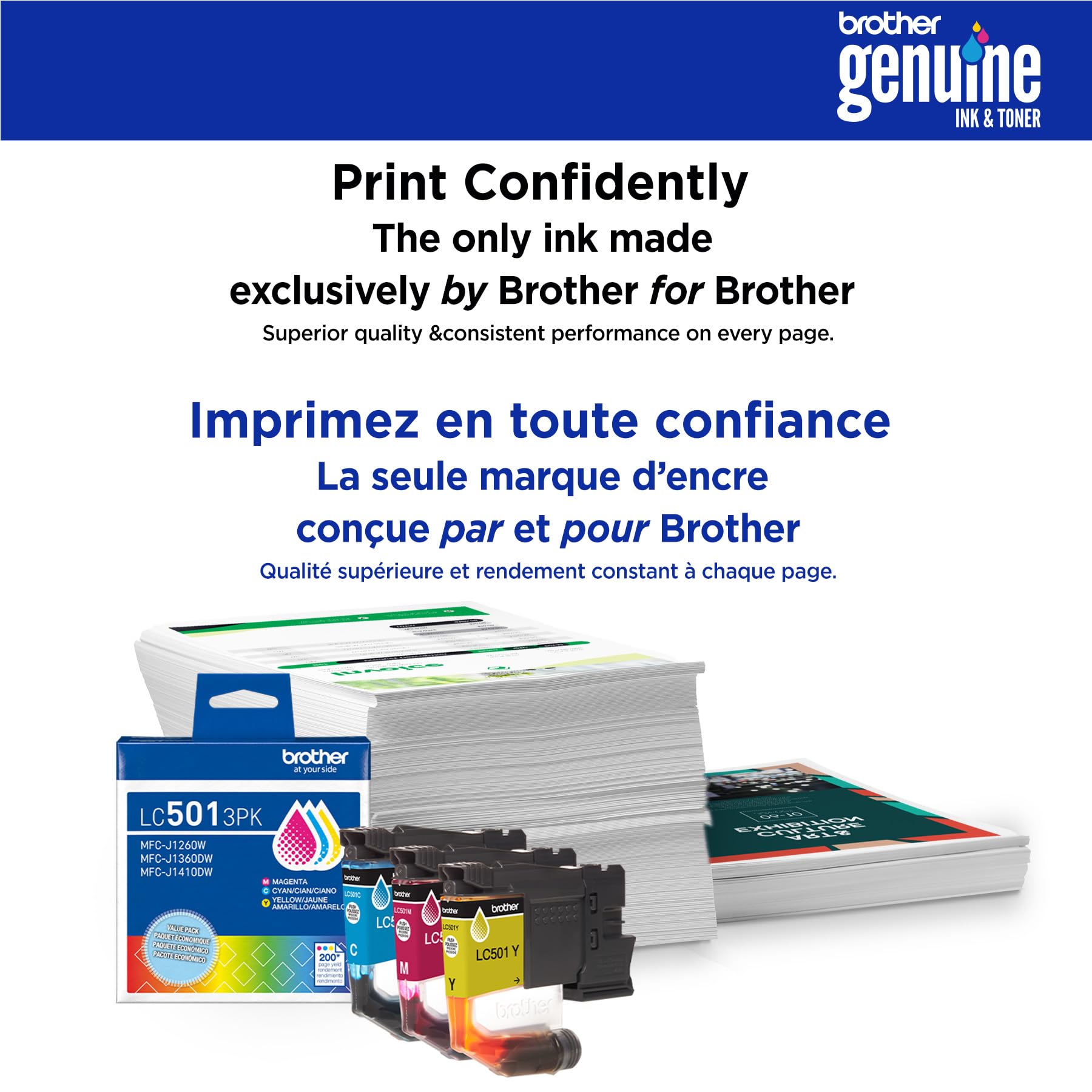 Brother cartridge being installed in Work Smart printer for fast, simple replacement
