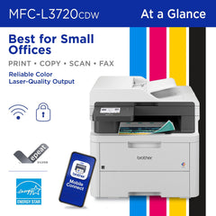 Brother MFC-L3720CDW 3.5-inch touchscreen close-up for quick task access