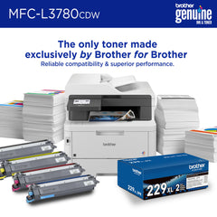 Brother MFC-L3780CDW paper tray and output area enabling higher capacity printing