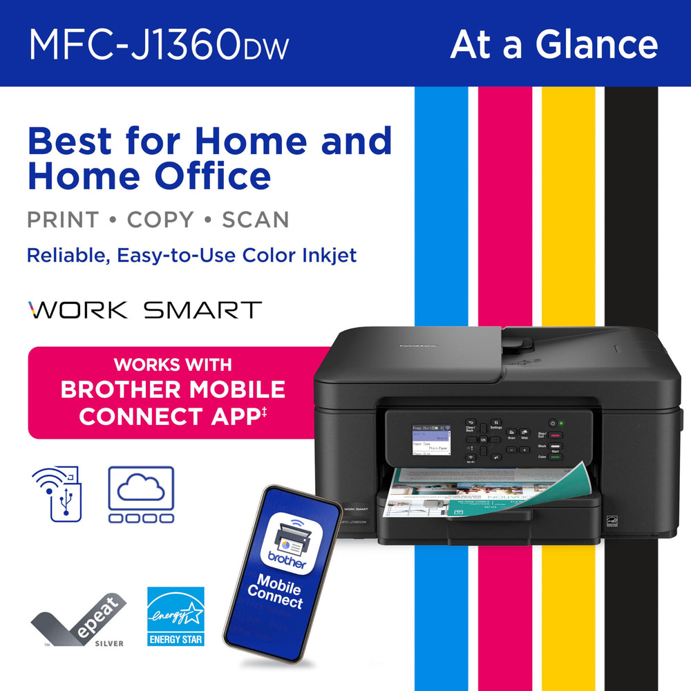 Brother top ADF and control panel visible for fast multi‑page handling