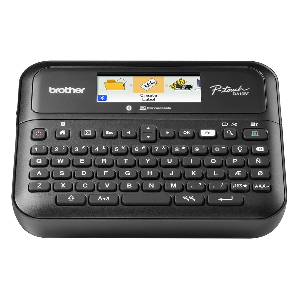 Brother PT-D610BT keyboard and color screen for fast accurate previews