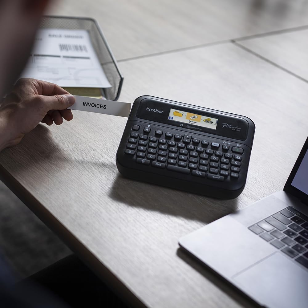 Brother PT-D610BT connected to mobile app for quick wireless label printing