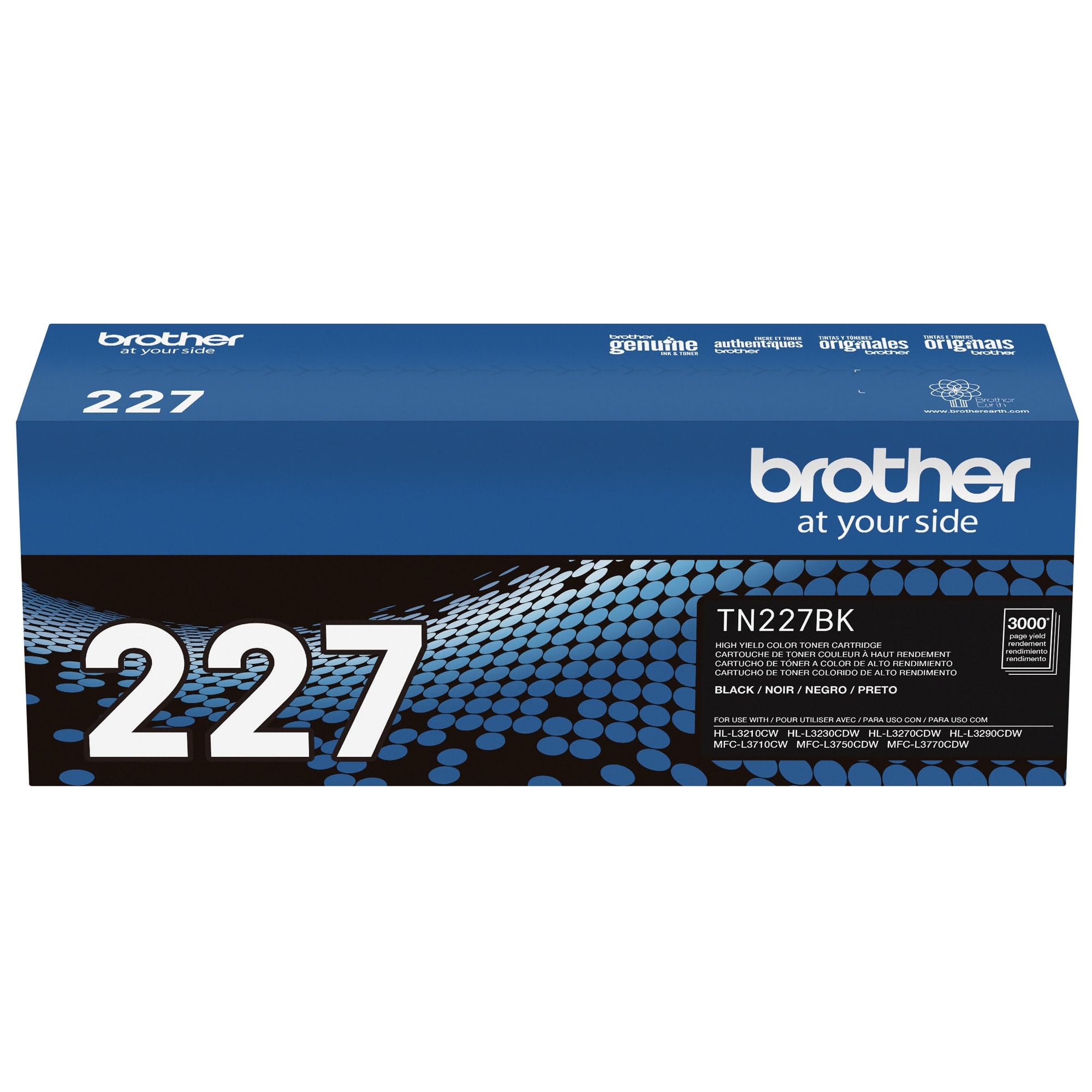 Brother TN227BK on a home office desk showing reliable printing workflow