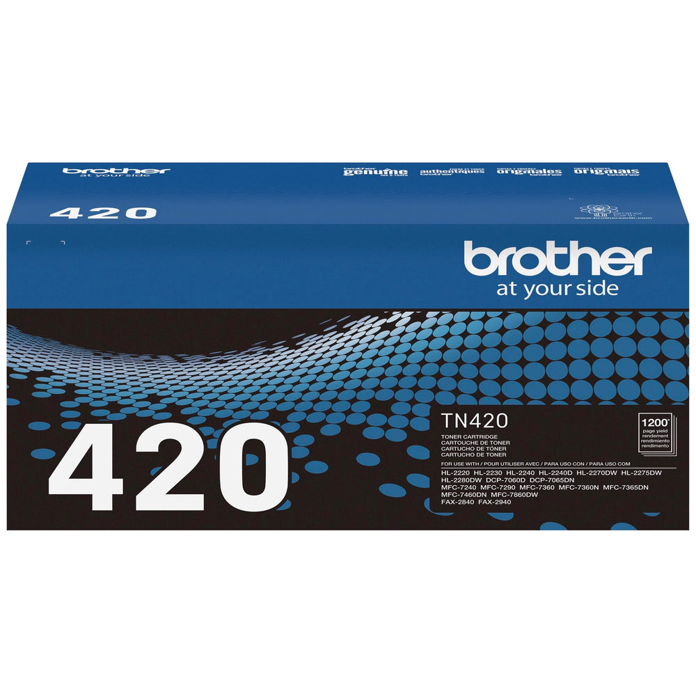 Brother TN-420 on an office desk printing reports to support small business productivity