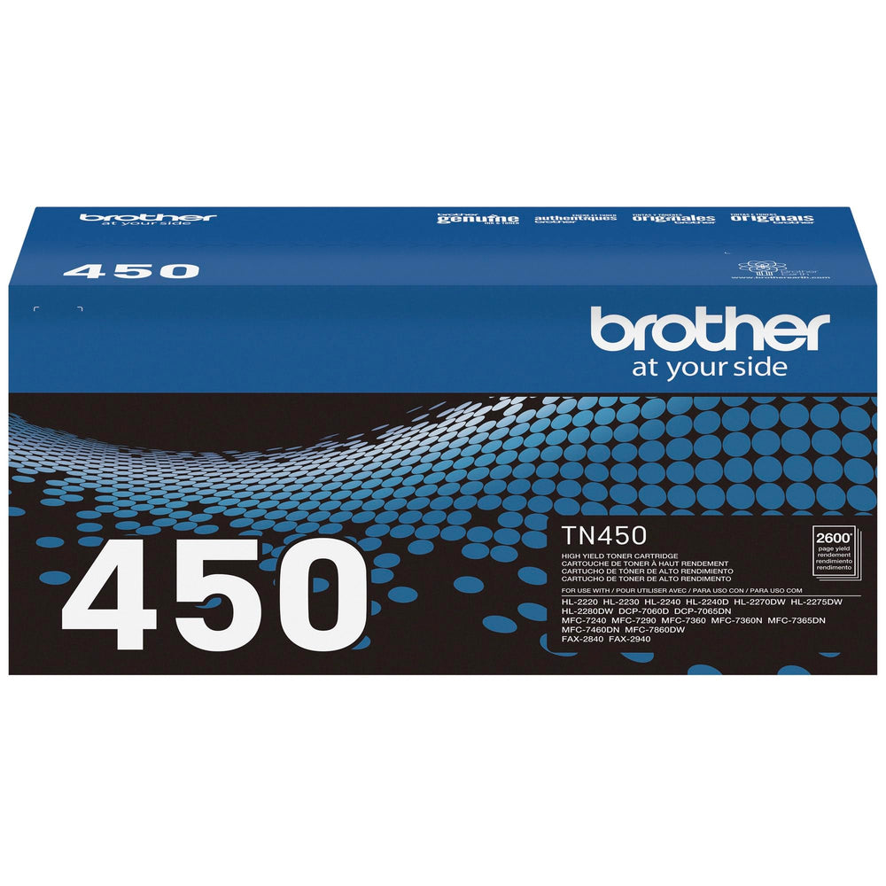 Brother TN-450 in office setting demonstrating reliable daily printing