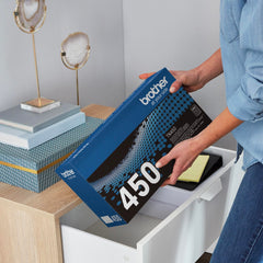 Brother TN-450 printed page sample showing crisp black text quality