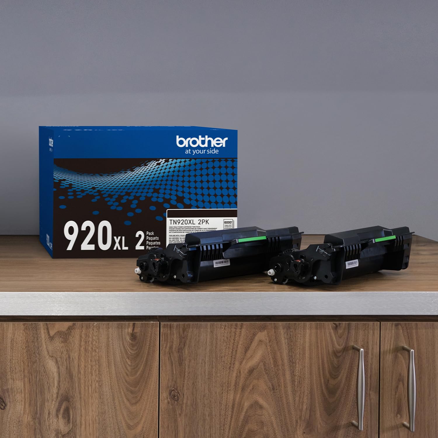 Brother TN920XL twin pack laid out to show reduced reordering benefit