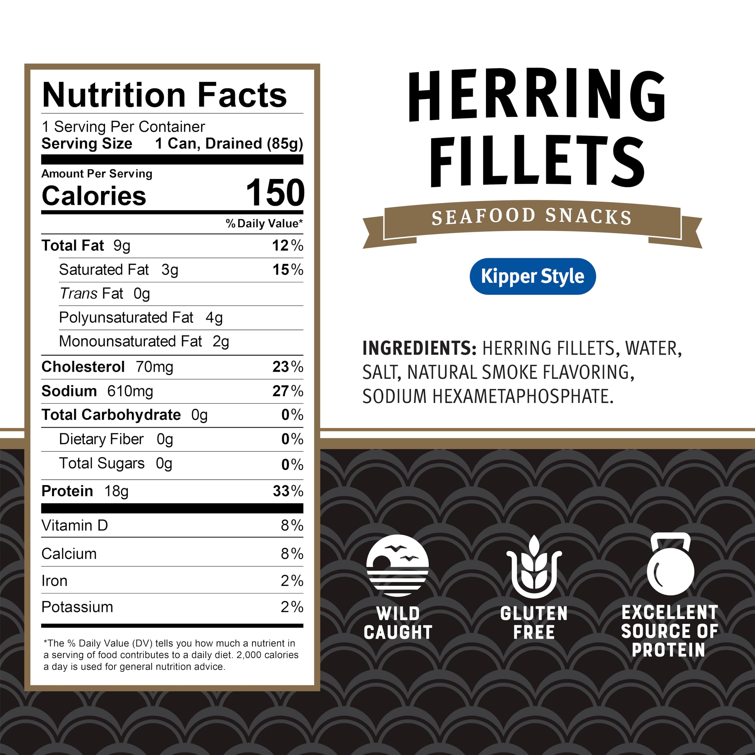 Brunswick open can with boneless fillets visible, ready-to-eat convenience