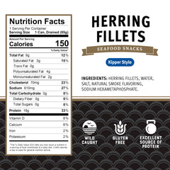 Brunswick open can with boneless fillets visible, ready-to-eat convenience