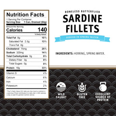Brunswick close-up of sardine fillet texture and color showing fresh natural taste