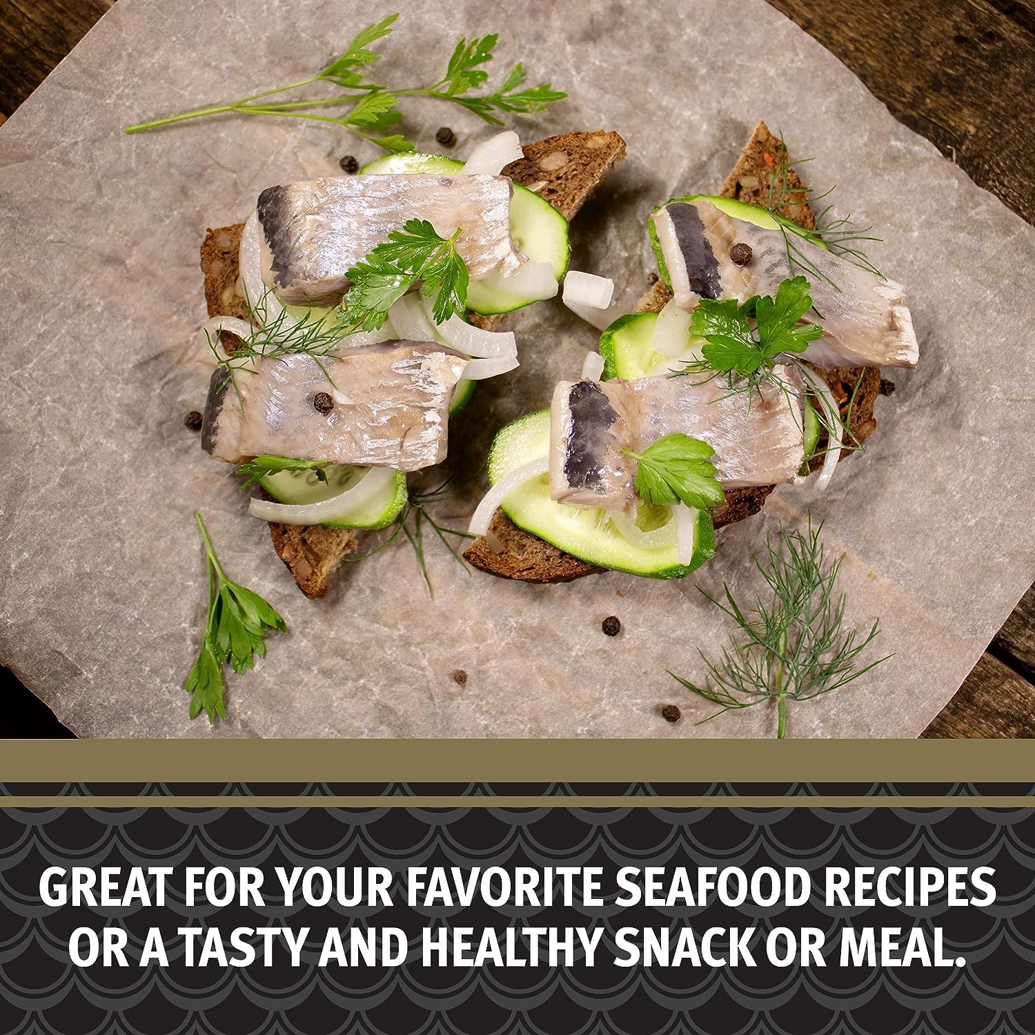 Brunswick fillets served on toast with garnish, shows quick meal idea