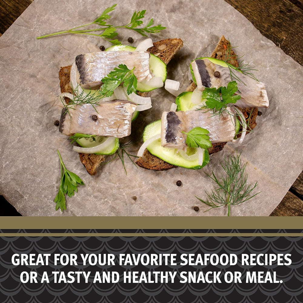 Brunswick fillets served on toast with garnish, shows quick meal idea