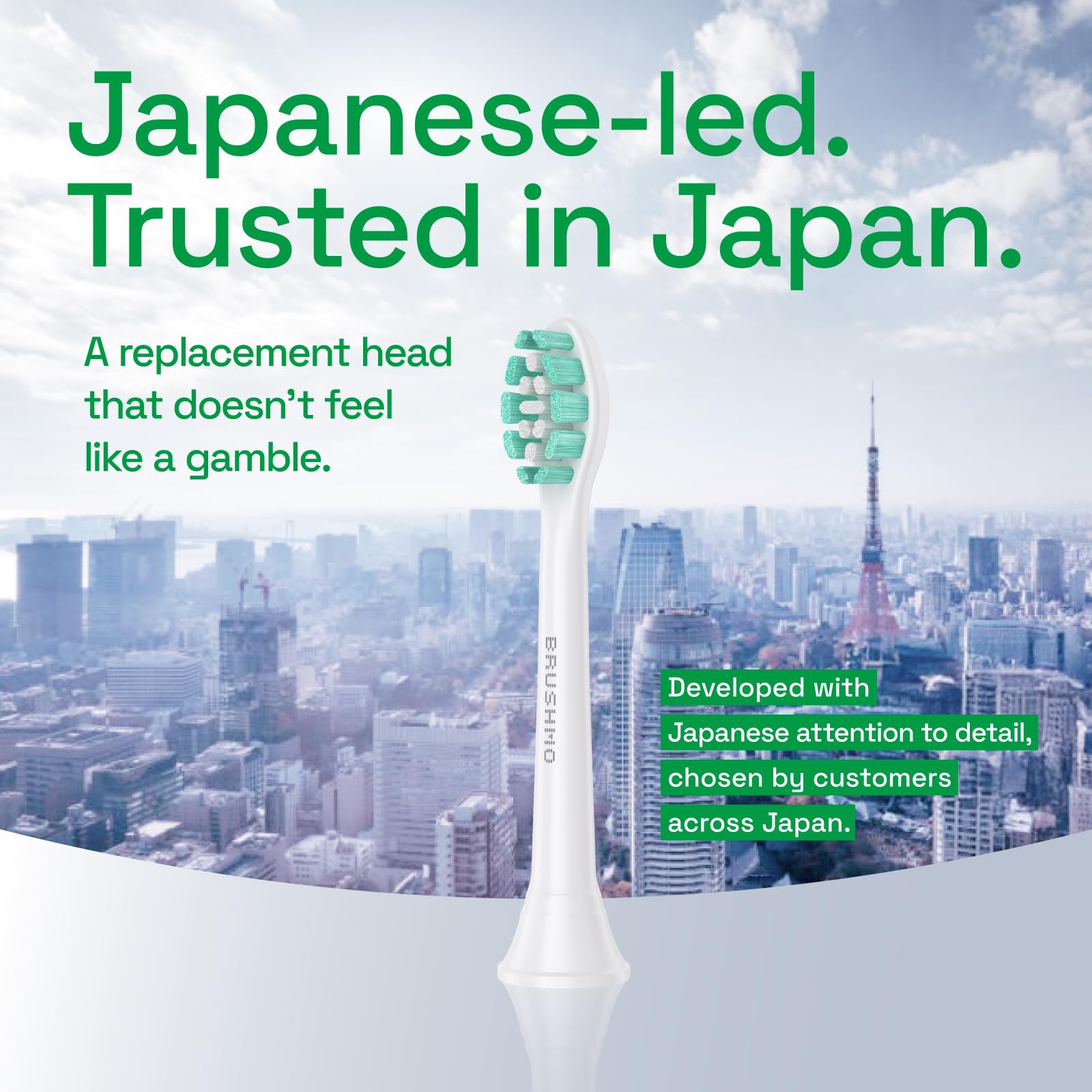 Brushmo compatibility label listing Sonicare models for user clarity