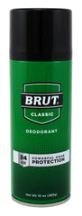 Close-up of Brut aerosol spray nozzle highlighting easy application and even coverage