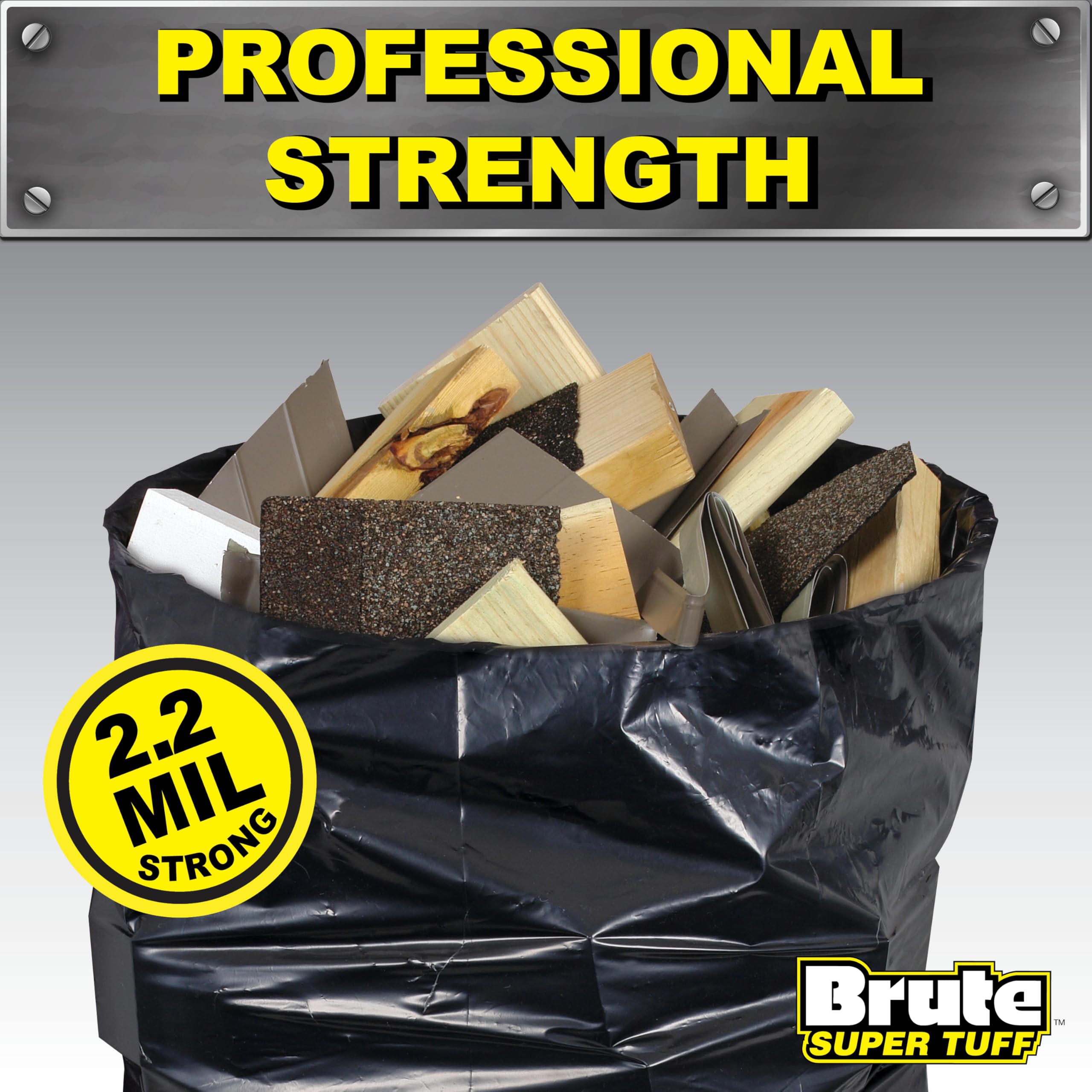Brute Super Tuff close-up of black film texture highlighting tear resistance