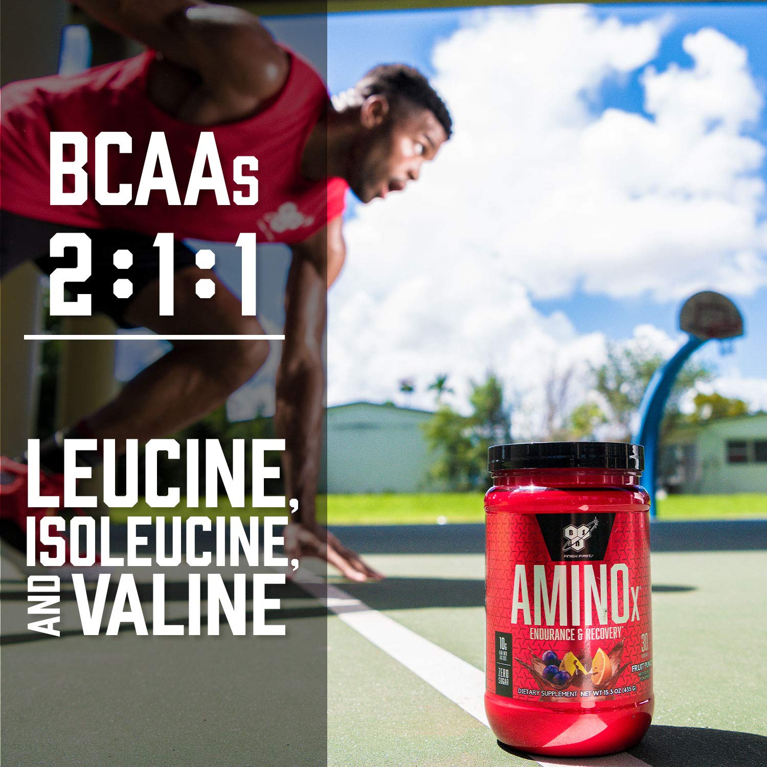 BSN detailed nutrition label of AMINOx listing amino acid blend