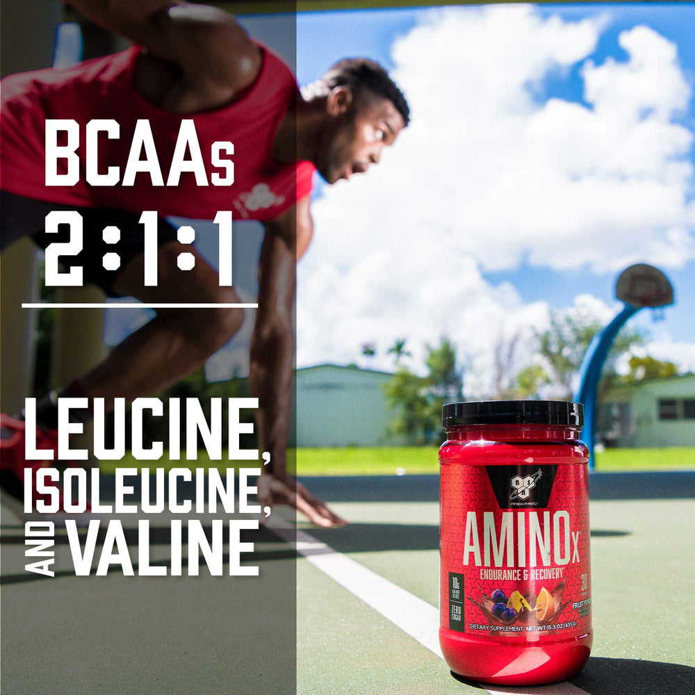 BSN detailed nutrition label of AMINOx listing amino acid blend