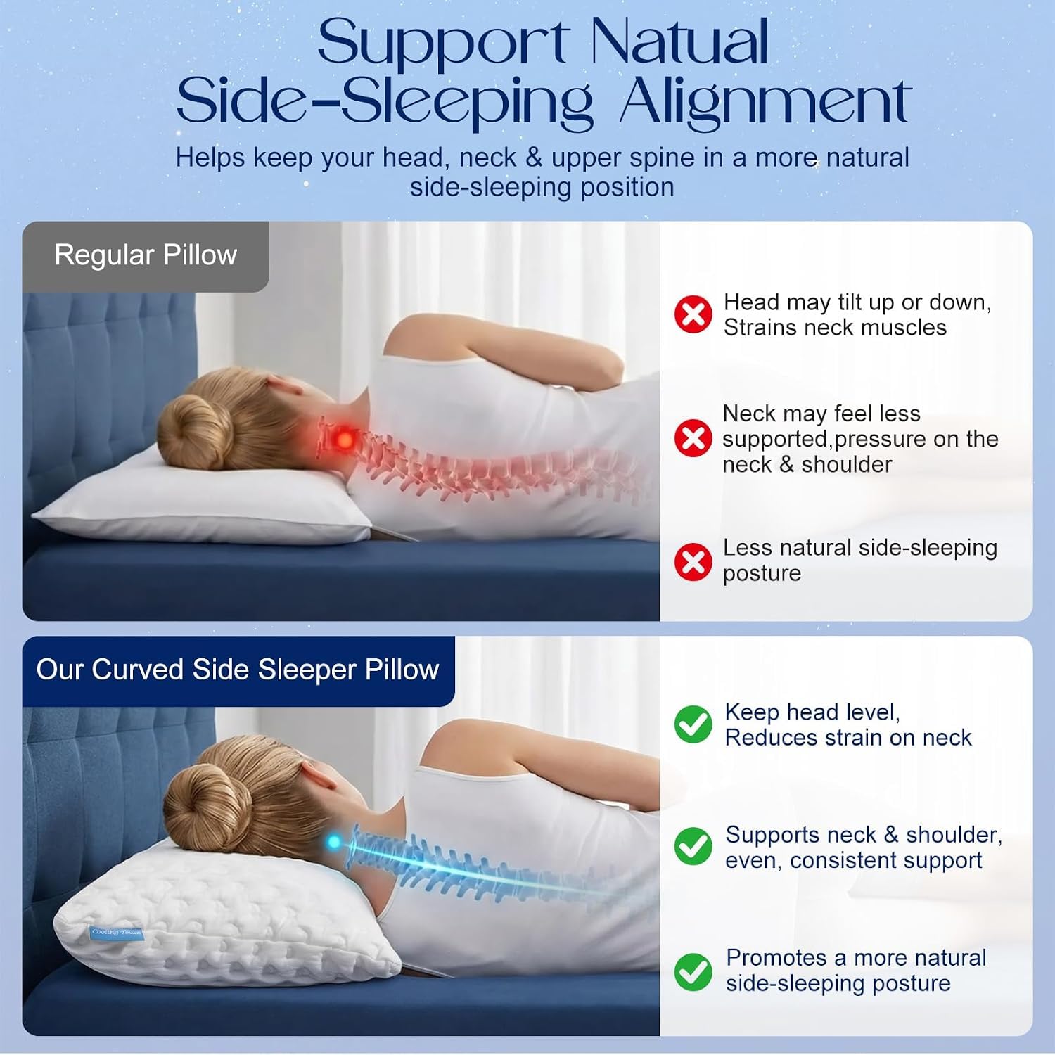 btasleeep dual-sided cover showing cool-touch surface and breathable reverse