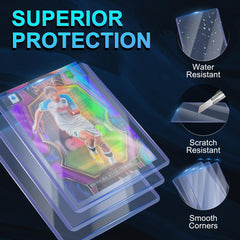 Btlwpy sleeves stacked inside trading card case for secure transport