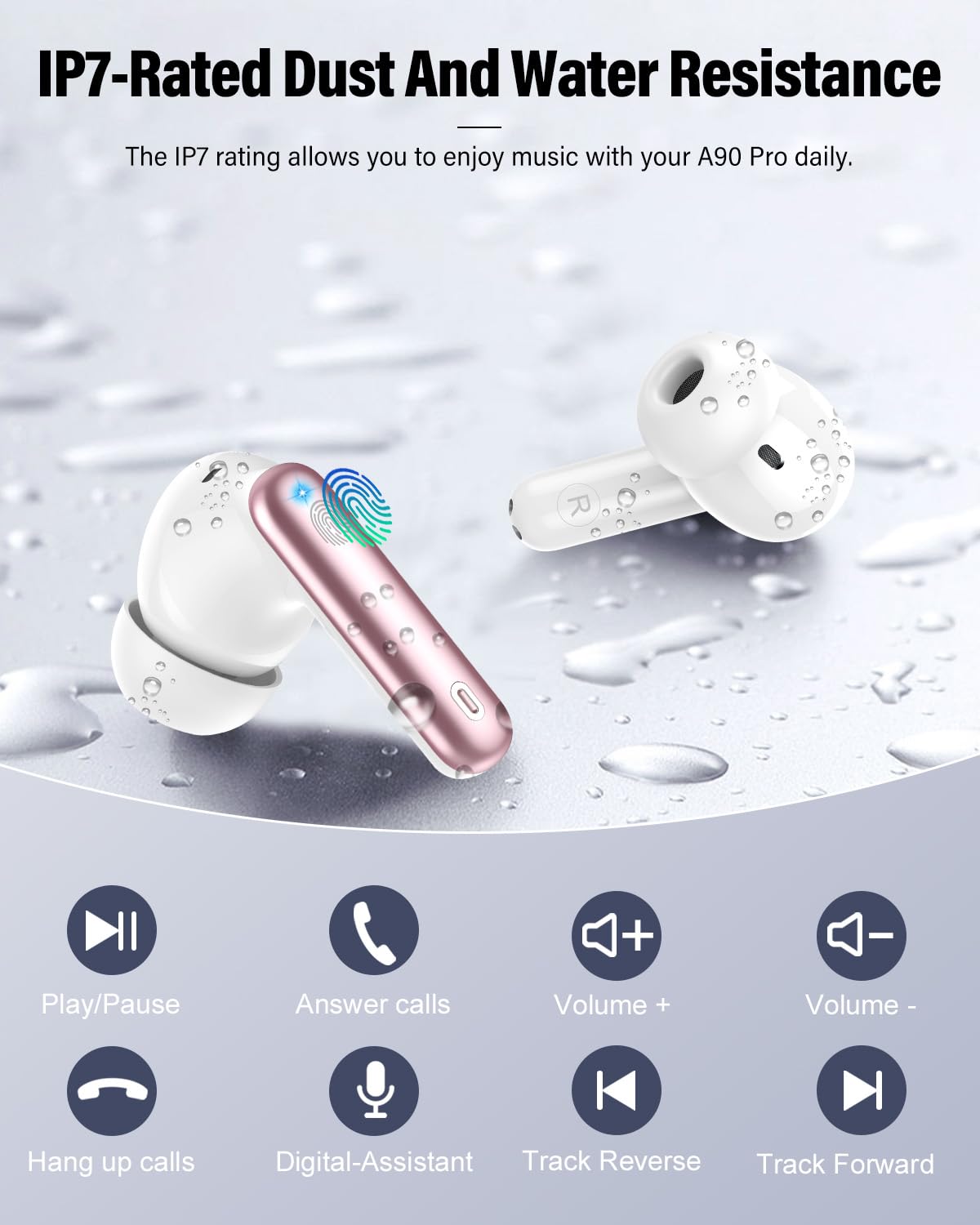 Btootos earbuds worn during run showing sweat-resistant benefit