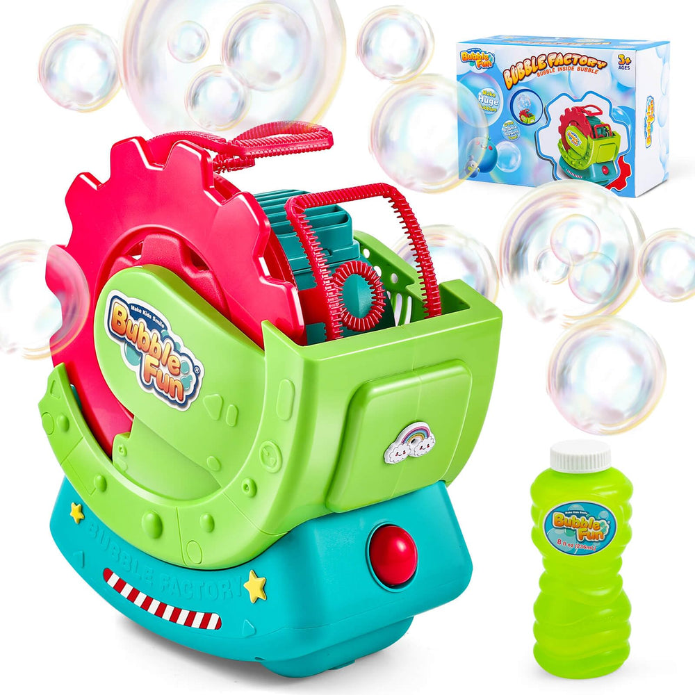 Bubble Fun front view showing compact, kid-safe design and instant fun