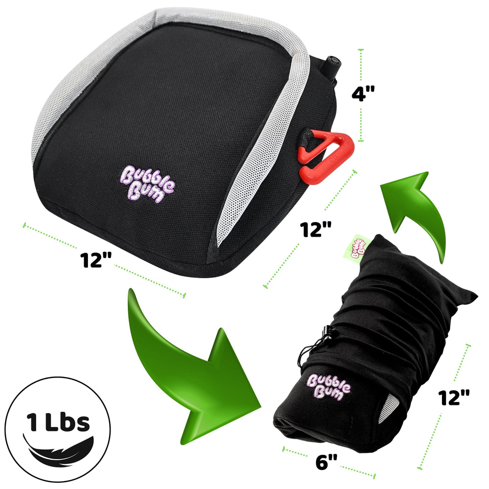 bubblebum three boosters across backseat saving space for carpooling