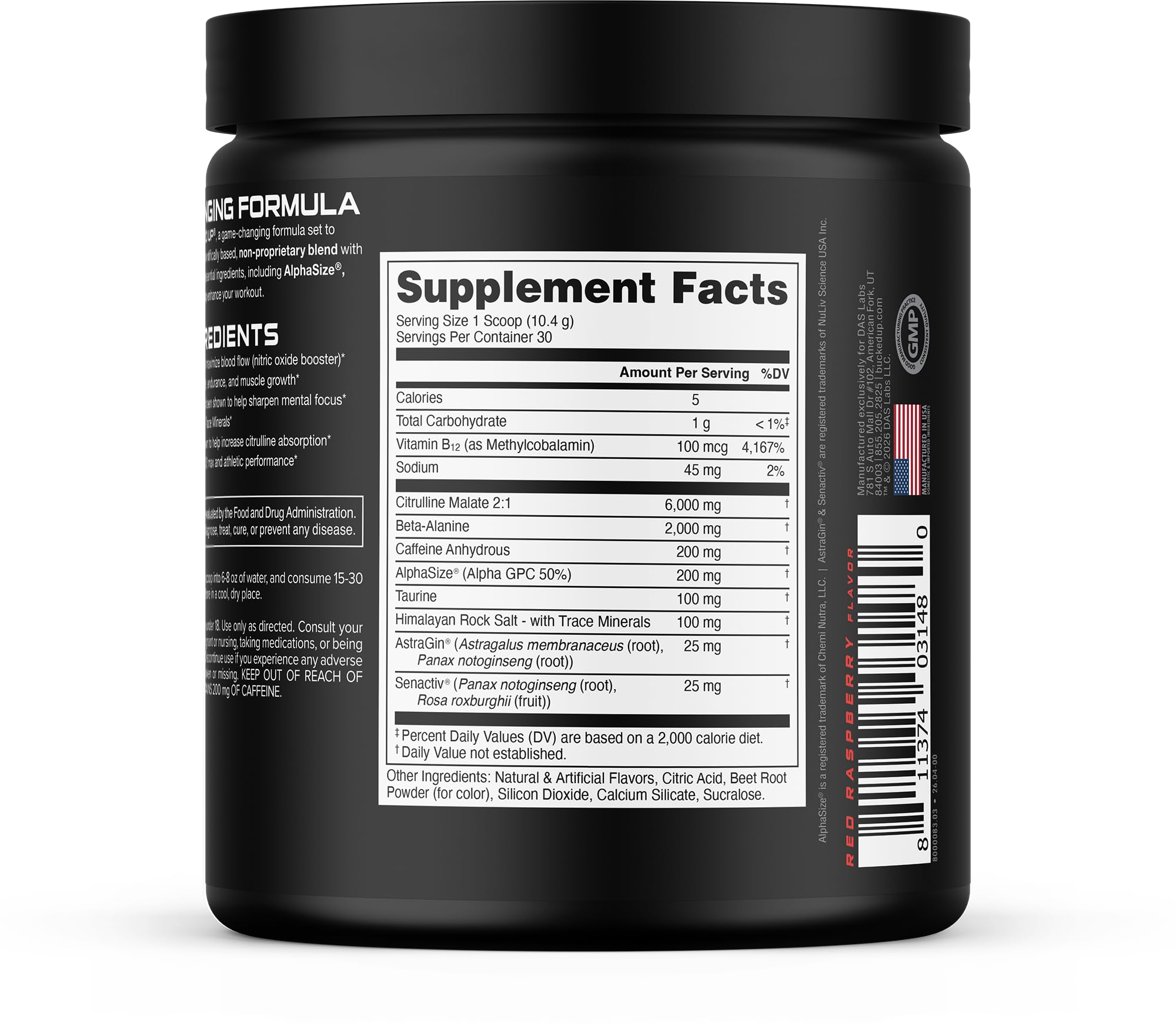 Bucked Up Red Raz being poured into a shaker bottle to illustrate easy preworkout preparation