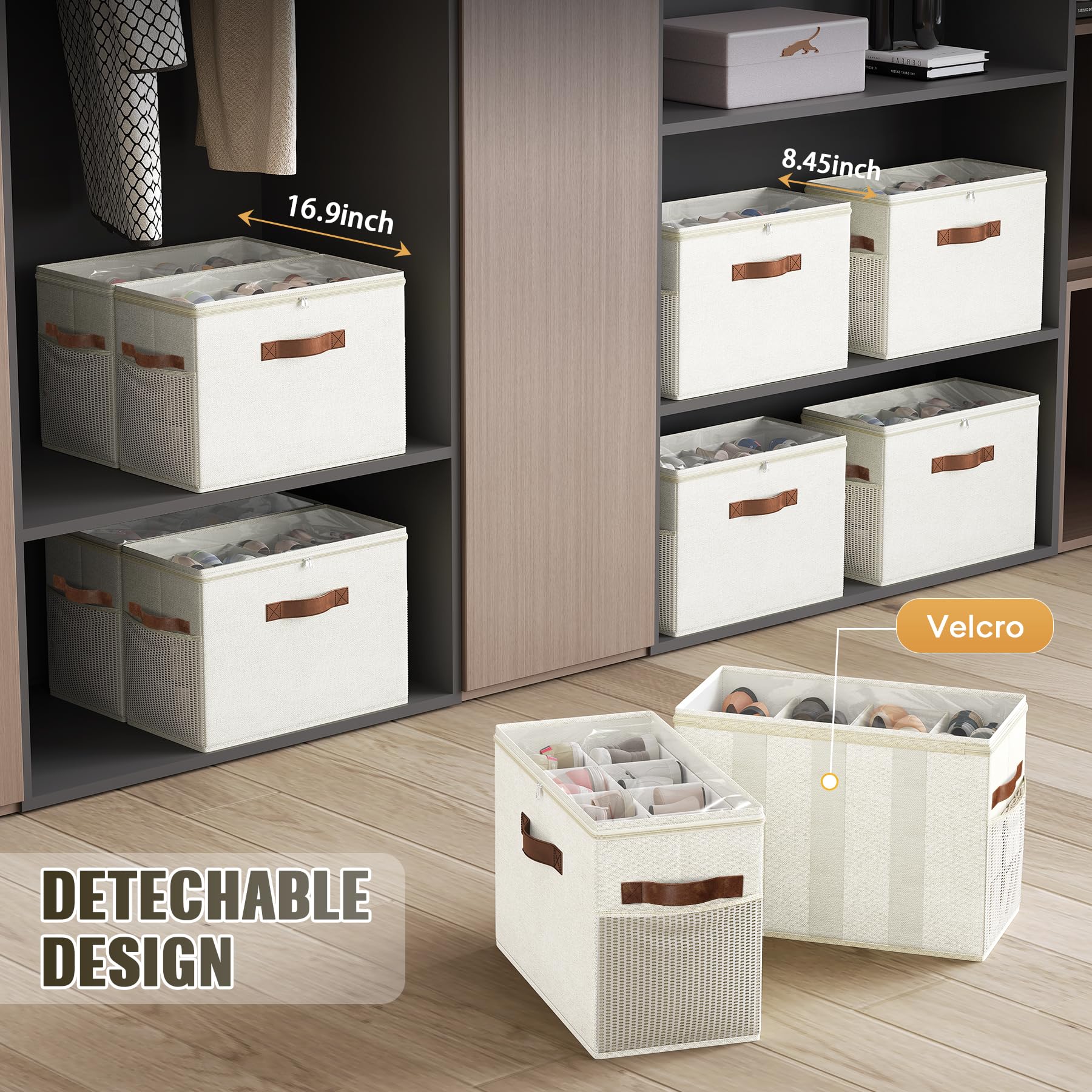 Budding Joy organizer placed in closet to show scale and maximize shelf capacity
