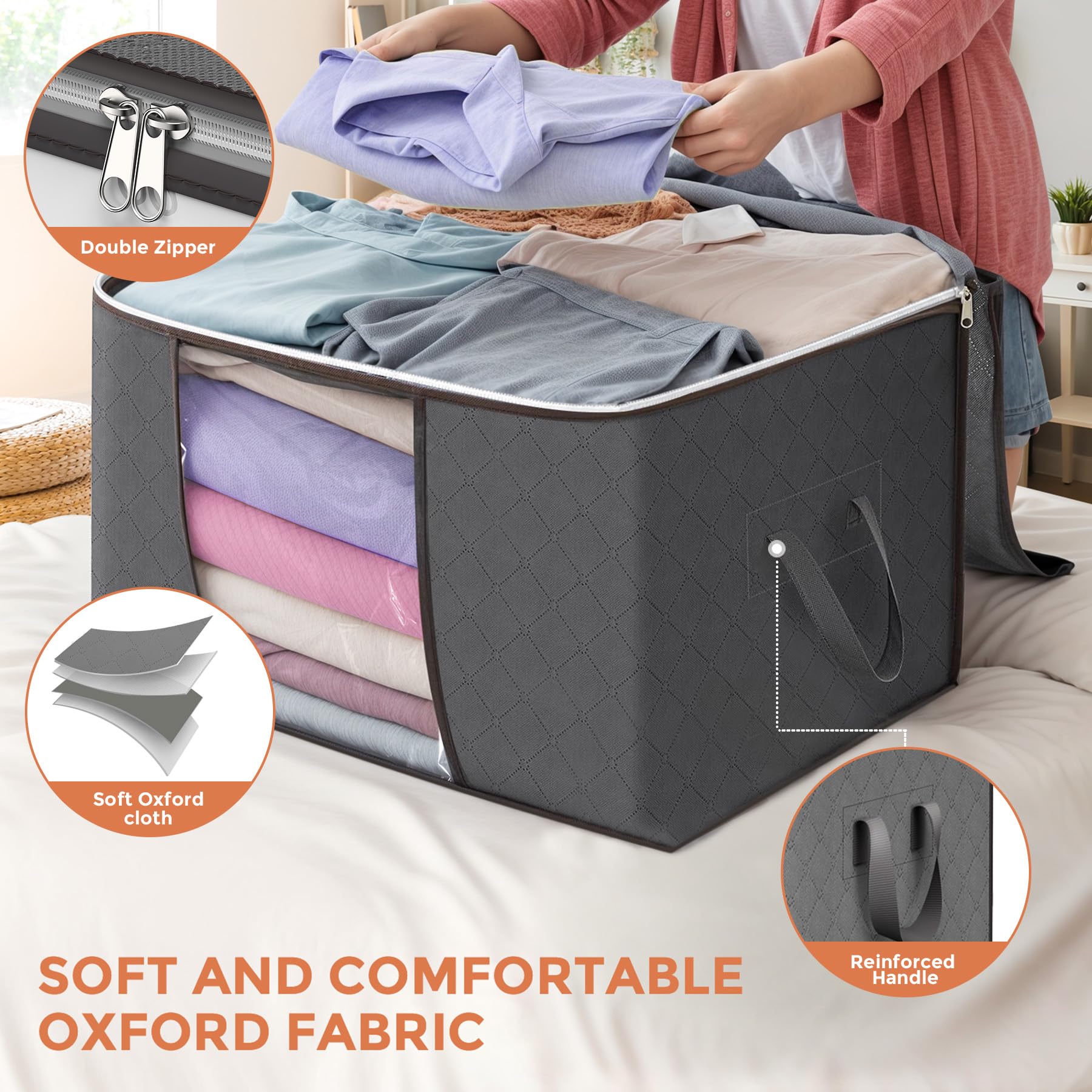 Budding Joy storage bag on closet shelf maximizing vertical space benefit