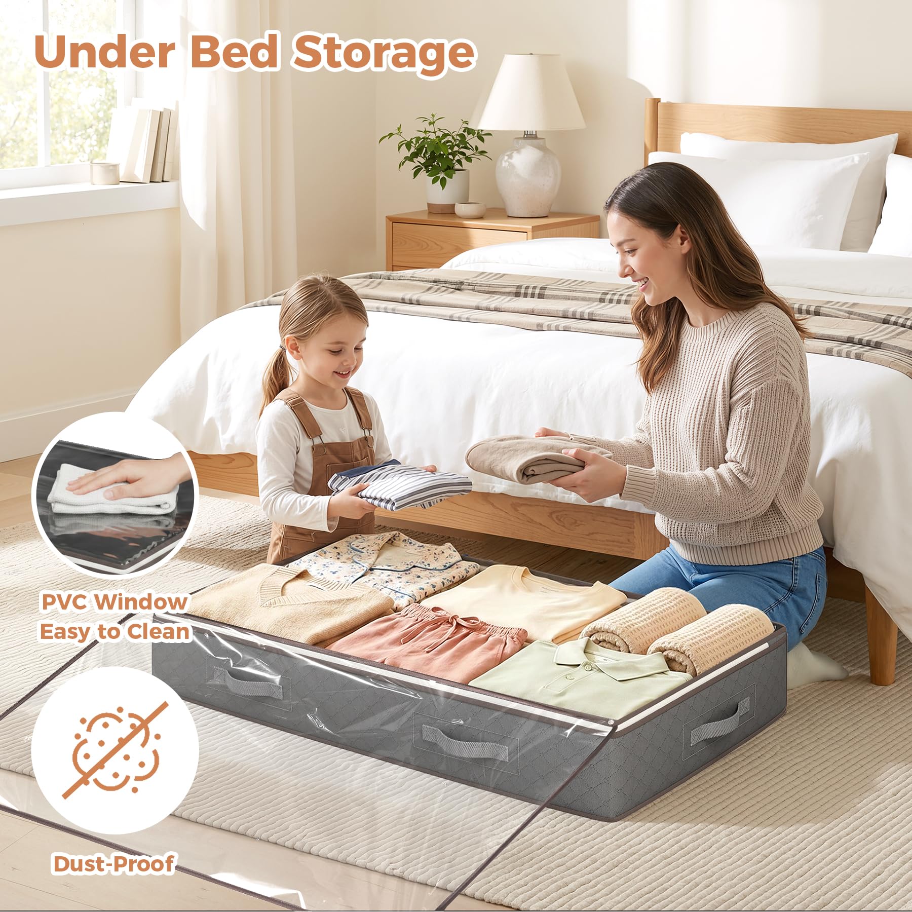 Budding Joy side profile under bed demonstrating slim 7-inch height advantage