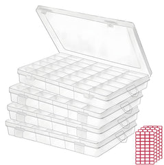 Budreu clear organizer front view showing stacked boxes and compact storage benefit