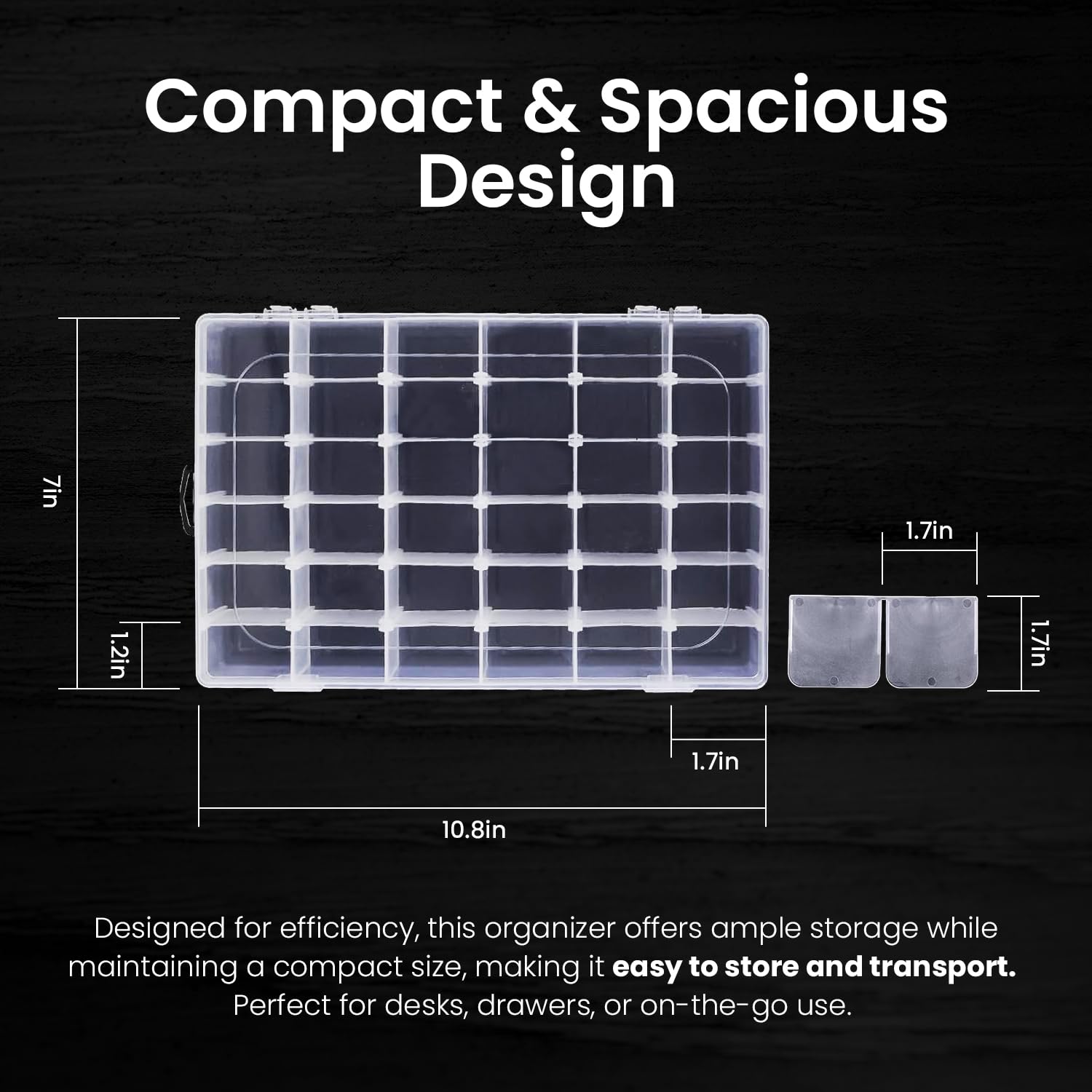 Budreu open box overhead showing 36 compartments and instant content visibility benefit