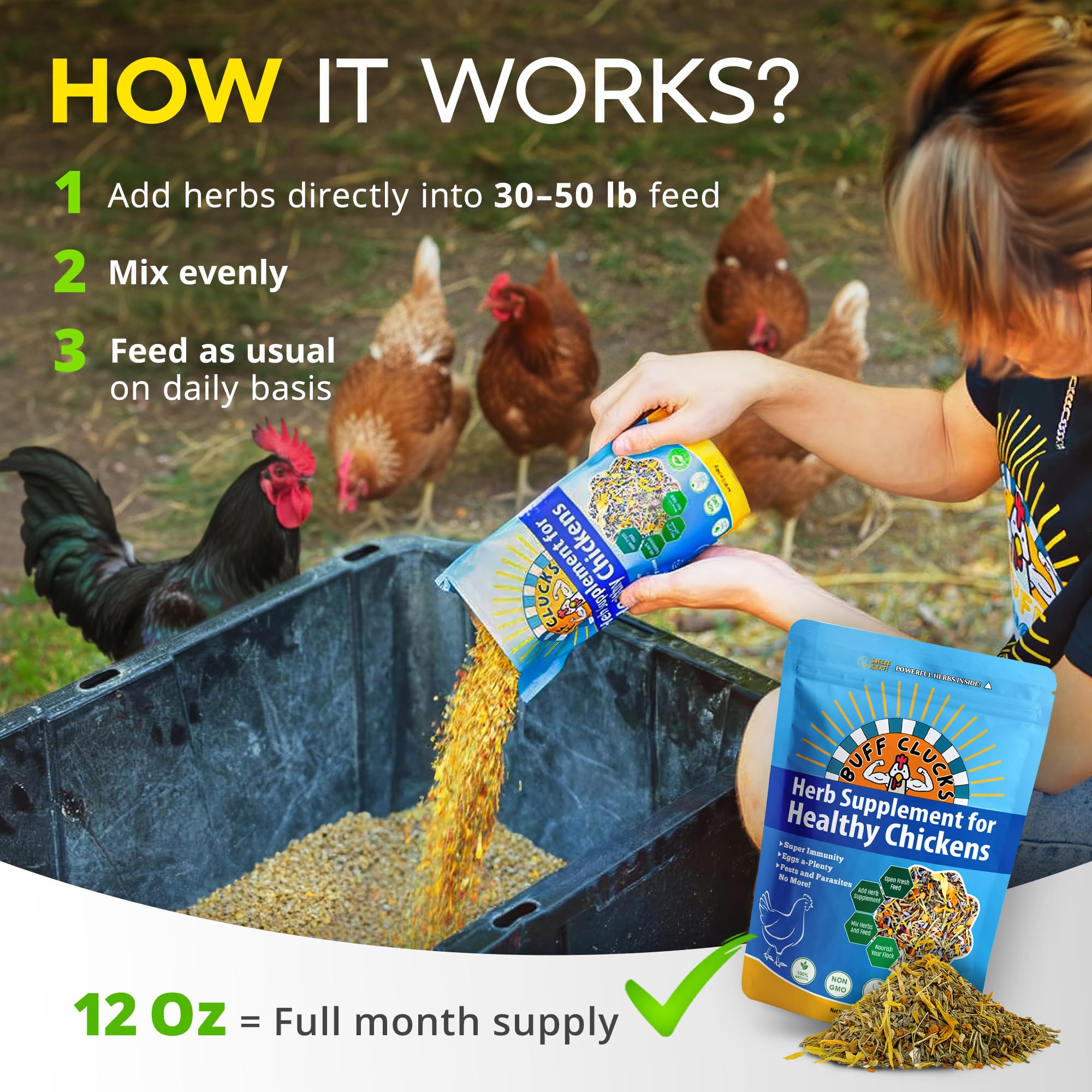Buff Clucks sprinkled in a nesting box to freshen bedding and entice laying benefit: nesting enrichment
