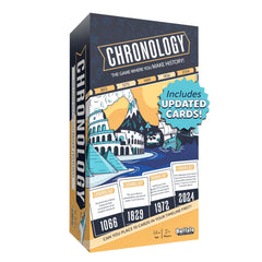 Buffalo Games Chronology front box showing title and age range, clear packaging benefit