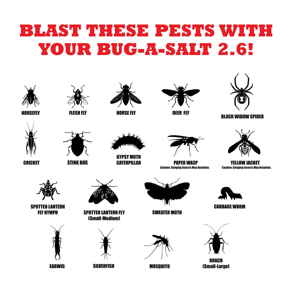BUG-A-SALT retail packaging and manual illustrating ready-to-use convenience