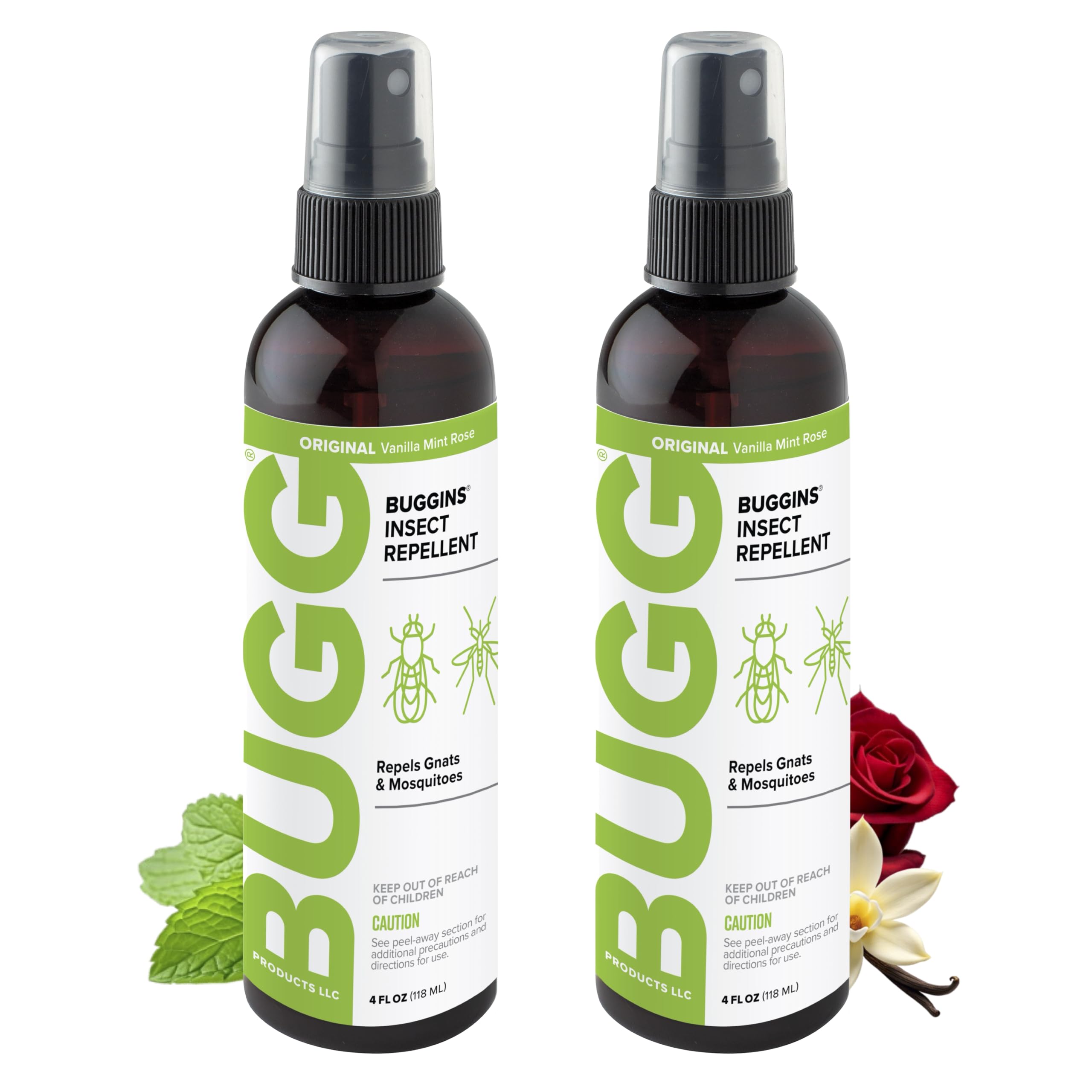 Buggins front packaging showing two 4 oz pump bottles and benefits