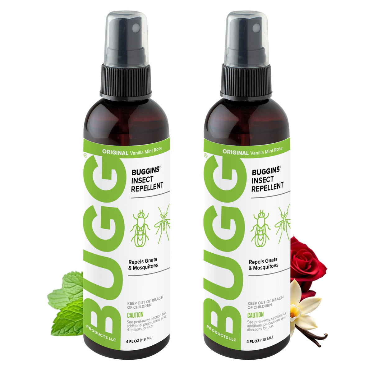 Buggins front packaging showing two 4 oz pump bottles and benefits